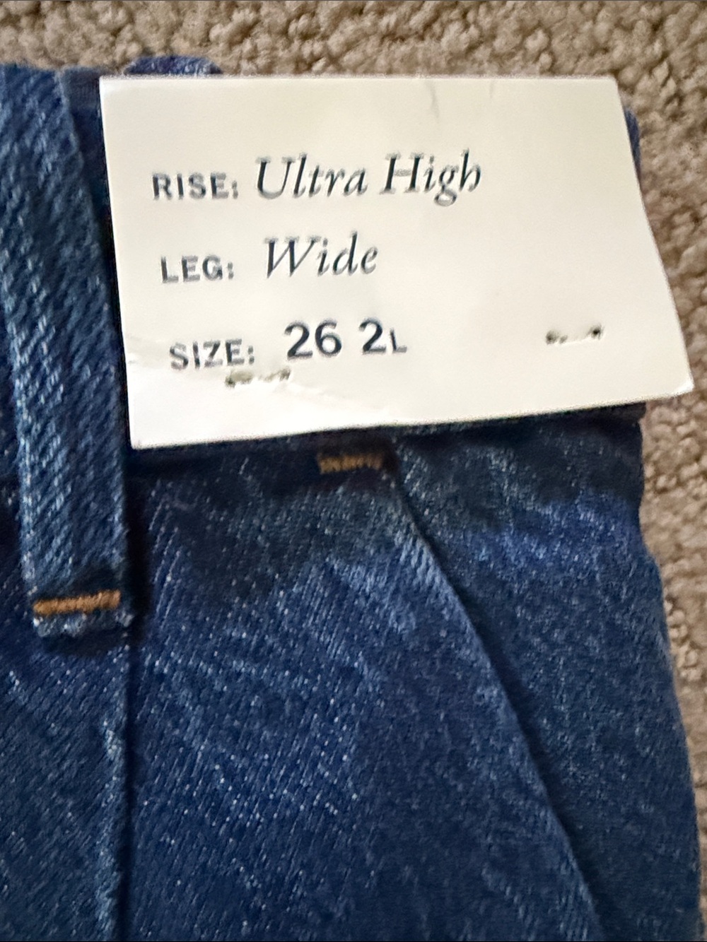 Abercrombie & Fitch Wide-Leg High-Rise Trousers - Navy Blue - Picture 4 of 9